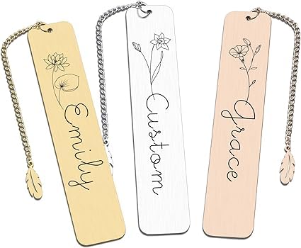 Personalized Bookmarks for Women Book Lover Birth Flower Birthday Customized Gifts for Reading Her Daughter Friends (Birthday Flower Bookmark)