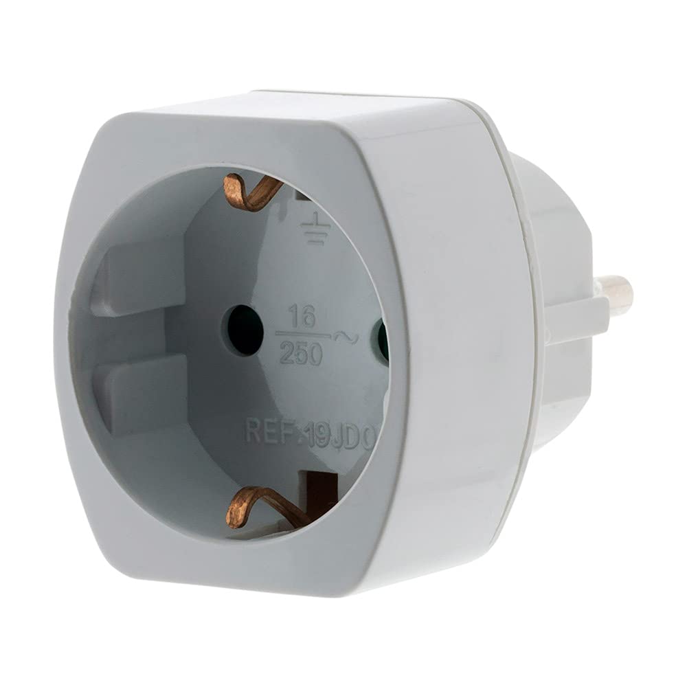 Zenitech Adaptateur électrique mâle France - Femelle Schuko Blanc