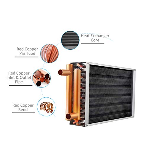 Ab Water To Air Heat Exchanger 16X16 1" Copper Ports Forced Air Heating For Outdoor Wood Furnace #TOP3