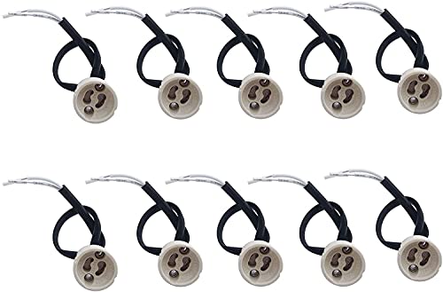 GU10 Lampenfassungen 0,75 mm² Silikon-Kabel/LED/CFL/Halogenlampen Keramik-Anschluss, 10 Pack GU10 250.0 volts Cover