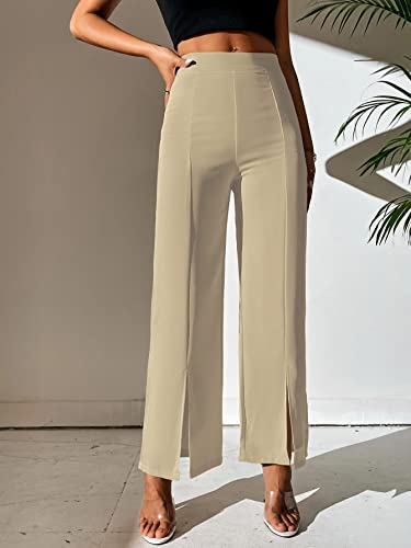 Image of Shasmi Women's Dress Pants Stretchy Work Slacks Business Casual Office Bootcut Leg Elastic Waist Regular Fit Plazzo Trouser Pant (Pant 65)