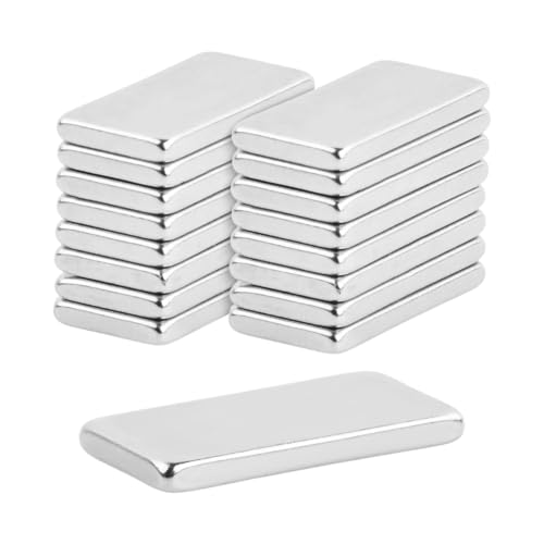 Culinavog 16 pièces Rectangle aimants néodyme, Mini Magnet 20x10x2mm, Puissants Aimants Rectangulaires en Néodyme, Neodymium Bar Magnets Aimant Rectangular...