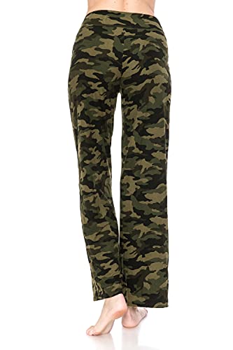 Image of Leggings Depot Women's Wide Leg Drawstring Pajama Pants for Lounge, Sleep | Soft, Breathable Poly-Span, Drawstring Waist, Comfy, Casual, Yoga, Everyday