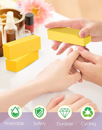 Maryton Nail Buffer Fine Grit Finishing Block, 240 Grit Professional Yellow Buffing Blocks For Nails - Buff Nails Prior To Application Of Gel Polish, Nail Lacquer, 5 Count #TOP2