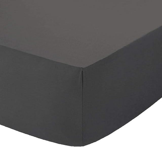 King Size Charcoal Fitted Sheet, 100% Egyptian Cotton Bedding Sheet, Cotton Deep Fitted Sheet