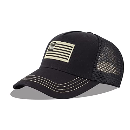 LANGZHEN Casquette de baseball avec drapeau américain pour homme et femme - Casquette de baseball réglable pour l'extérieur, Camouflage noir., Taille L