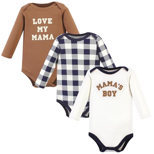 Image of Hudson Baby baby-boys Cotton Long-sleeve Bodysuits 3-pack