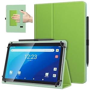 TiMOVO Universal Hülle für 10, 1 Zoll Android Tablet mit Stiftschlaufe, Leichtes & Faltbares Standhülle mit Handschlaufe für Alle 9, 6-11 Zoll Touchscreen-Tabletten, Grün
