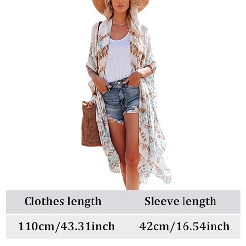 Kimono de playa holgado con frente abierto para cubrir el bañador con estilo 4