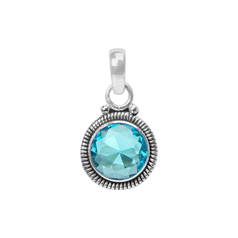 Miniatura 2 de Blue Topaz Stone 925 Sterling Silver Pendant Necklace For Women Girls Gift, Natural Gemstone Pendant Necklace, Solitaire Pendant, Handmae Pendant