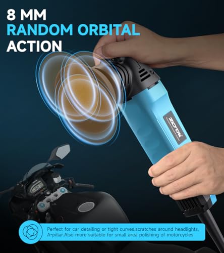 Image of ZOTA 3 inch Polisher, 2 inch Mini Buffer with 8mm Random Dual Action Polisher,13.1ft(4m) Extended Power Cord for Quiet & Smooth Small Buffer Polisher.