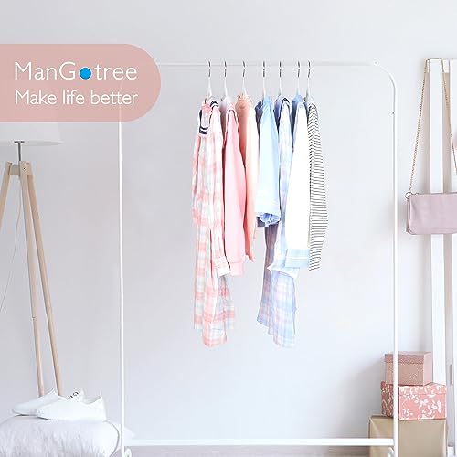 ManGotree 35cm Kinder Samt Kleiderbügel, Ultradünne Kinderkleiderbügel mit 360° Drehbarem Haken, rutschfeste Filzbügel für Jugendliche, Robust und Langlebig (32 Pack, Weiß)