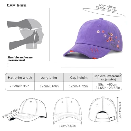 Gorra deportiva bordada floral para mujer miniatura 4