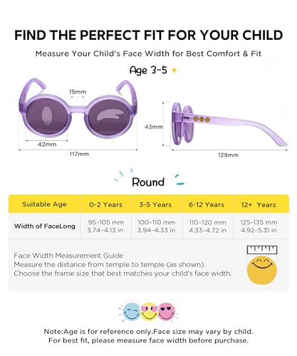 Image of SMILEYWORLD Kids Sunglasses for Boys Girls Age 3-12 UV400 Protection Sunglasses, Flexible Lightweight Shades