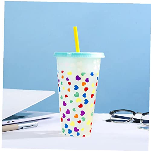 NIDONE Kleurveranderende beker hergebruiksplastische kopjes koud water opslagtumblers met rietjes groen - Image 4