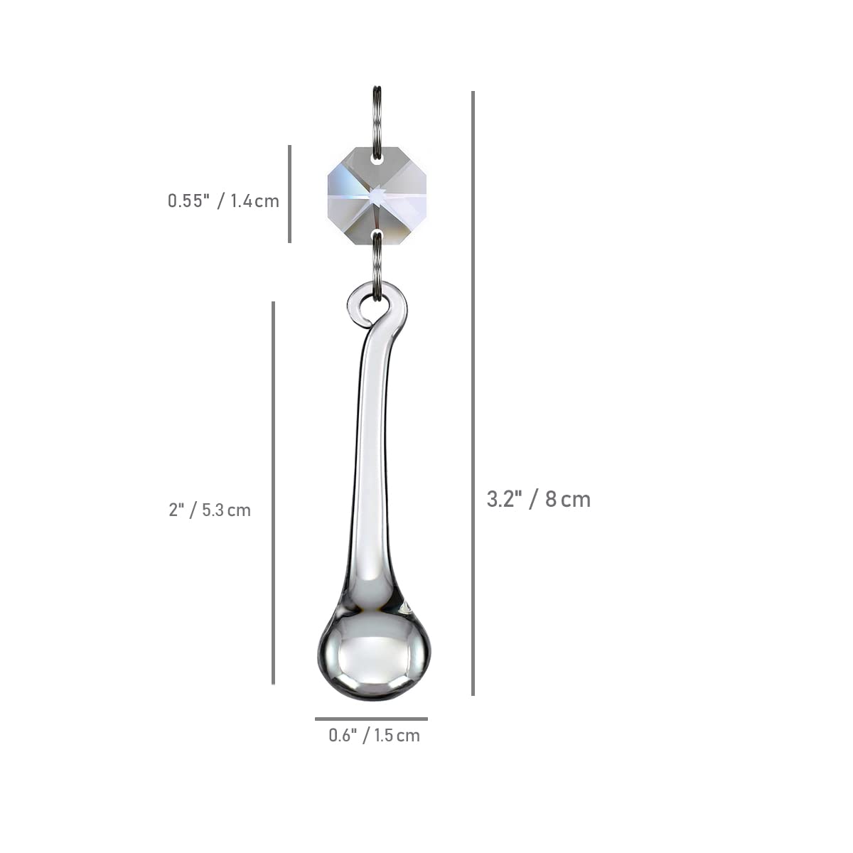 Prismi di cristallo ghiacciolo trasparente 38mm-100mm cristallo u-drop