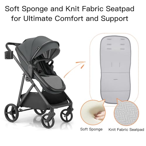 Image of Gromast 3-in-1 Baby Stroller, Convertible Stroller for Newborn Infant Toddler with Reversible Seat, UPF 50+ Canopy & Cup Holder - Gray