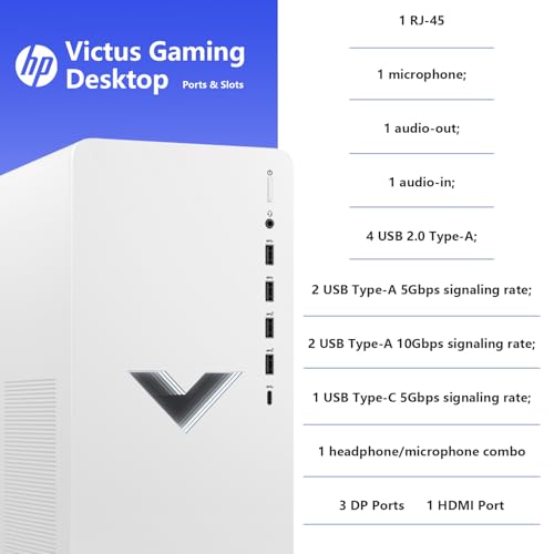 Image of HP Victus 15L VR-Ready RTX 4060 Tower Gaming Desktop, Intel i5-14400F (Beats Intel i7-13650HX), RTX 4060, 64GB RAM, 4TB SSD, Wi-Fi 6, Win11 Home, Bundle with Machenike Mechanical K500B Gaming Keyboard