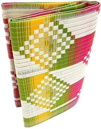 Homelyvibes Multi Purpose Plastic Floor Mat Chatai (Multicolor, Multidesign) Pack of 1 Piece (4 feet x 6 feet)