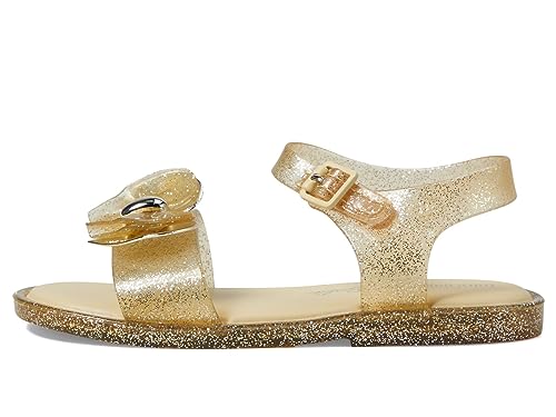 mini melissa Girl's Mini Mar Sandal + Barbie (Toddler/Little Kid) Yellow Glitter 8 Toddler M4