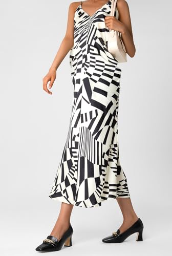 NobleOnly Heeled Loafers for Women Mid Chunky Block Loafers Close Square Toe Slip-on Pumps with Metal Chain Work Casual Pumps 2.8 Inches Heels3