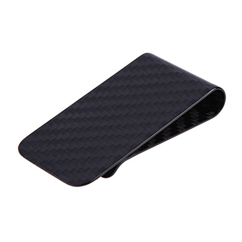 Anself Real Carbon Fiber Money Clip Business Card Credit Card Cash Wallet Polished and Matte for Options 1#