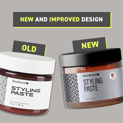 Beardbrand Beard Styling Paste - Medium Hold and Natural Look Hair Paste for Men - Versatile Hair Styling Cream - Teakwood, Rosemary, & Citrus Scent- 56 grams
