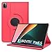 KATUMO Coque pour Xiaomi Pad 5 / Pad 5 Pro 11 Pouces 2021 Ultra Mince Tablette Housse Cuir avec 360° Rotatif Protection de Étui Folio Cover Case, Rouge