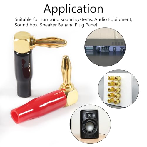 6 plugs banana ángulo derecho para cable de altavoz miniatura 5