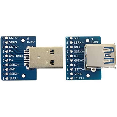 Adaptador USB 3.0 Tipo A Macho y Hembra Breakout Board 6 Pzas miniatura 2