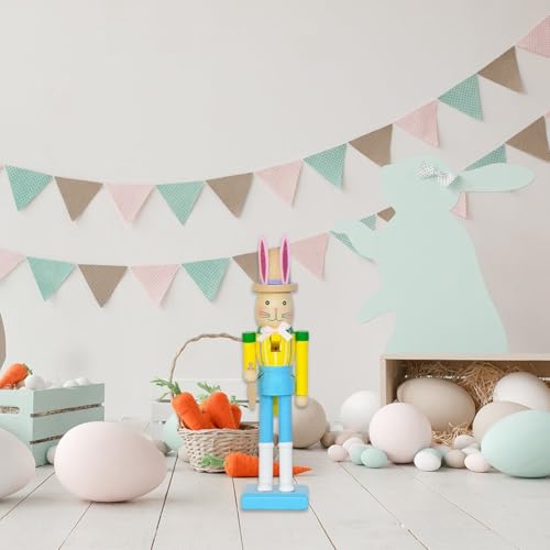 Ornement de lapin casse-noisette en bois, cadeau idéal de Pâques