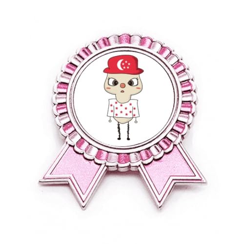 Broche rose culture Singapour en métal, le cadeau idéal pour voyageur