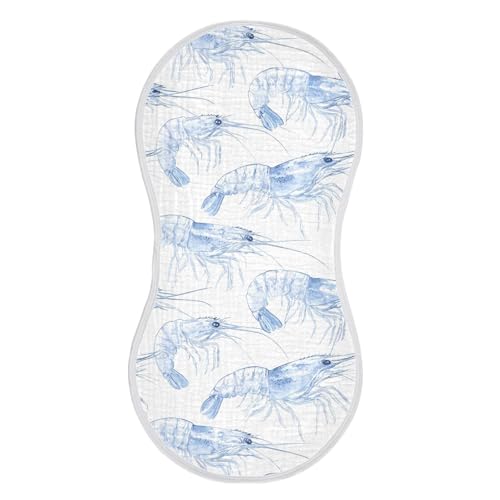 vvfelixl Muslin Burp Cloths Crystal Clear Shrimp Baby Washcloths for Baby Girl Boys 2 Pack