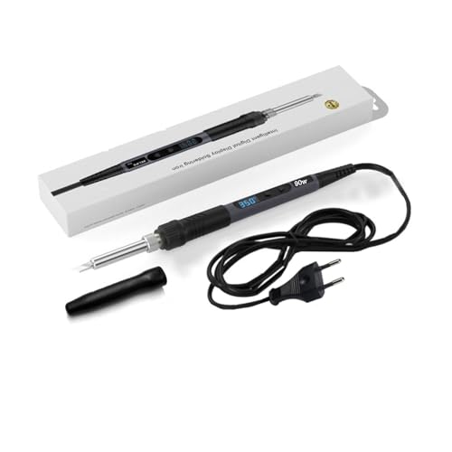 Image of Zelbo Heavy duty 90W 220V Temperature Adjustable Electric Welding Solder Soldering Intelligent digital display soldering iron (Soldering Iron, Solder flux solder wire with Soldering Bits 2)
