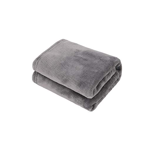 Image of EMME Baby Blanket Fleece Plush Fuzzy Receiving Blankets for Toddler, Infant, Newborn, Boys and Girls Gift Warm Cozy Daycare Nursery Blanket for Crib, Stroller, Nap, Outdoor, Decor (Grey, 30"x40")