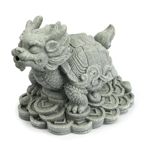 Estatua de Tortuga Dragón de Arenisca Feng Shui