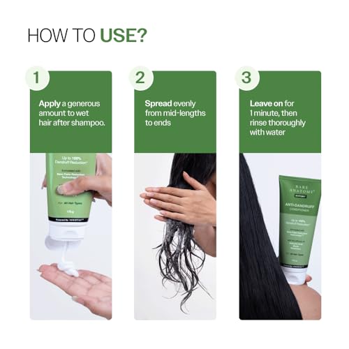 Image of Bare Anatomy Anti-Dandruff Hair Conditioner with Biotin, Salicylic Acid & Rosemary | Removes Flaky Buildup | Moisturizes & Strengthens Hair | Reduces Frizz & Breakage | For All Hair Types | 175gm