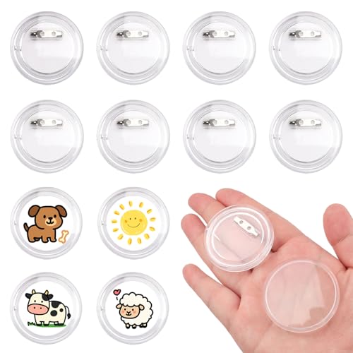 10 Pack Transparent Buttons, 44mm DIY Acrylic Button Pins Badge for Make Your Own Badges Photo Crafts 10 Pack Transparent Buttons, 44mm DIY Acrylic Button Pins Badge for Make Your Own Badges Photo Crafts
