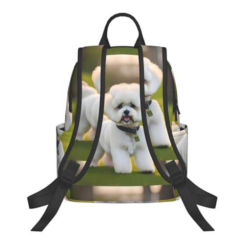 Sac à dos imprimé Bichon Frisé compact et ultra léger noir - 3