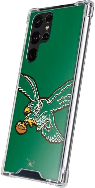 Skinit Clear Phone Case Compatible with Galaxy S23 Ultra - Officially Licensed NFL Philadelphia Eagles Retro Logo Design