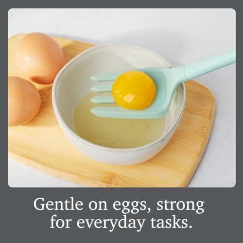 Image of Tovolo Flex Core Silicone Fork Aqua Seafoam Green Large Cooking Fork for Spaghetti Twirling Mixing Shredding, Heat Resistant Silicone Fork Kitchen Utensil, BPA Free Spaghetti Twirling and Cooking Fork