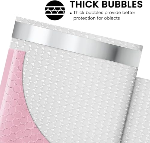 Image of Fuxury Bubble Mailers 6x10 inch Light Pink Padded Envelopes 1000Pack Strong Adhesion Thick Padded Mailers for Small Business Mailing Small Items,Jewelry,Makeup
