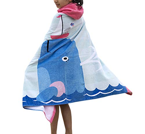Repuhand Niños 100% algodón Playa Toalla con Capucha Albornoz Infantil Poncho Toalla con Capucha para niño niña Nadar Beach Holiday