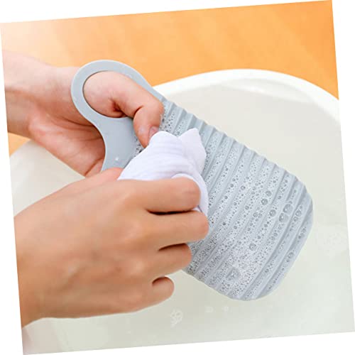 ERINGOGO 4pcs Small Anti-slip Washboard Laundry Boards, Rubber Foldable Washing Pads for Home Clothes Hand Washing, White and Grey Mini Washboards for Delicate Garments - Image 6