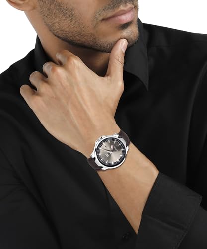Image of LIMESTONE Men's Analog Quartz Watch with Day & Date Display, Leather /Silicone Strap - Casual & Formal Wrist Watch for Men