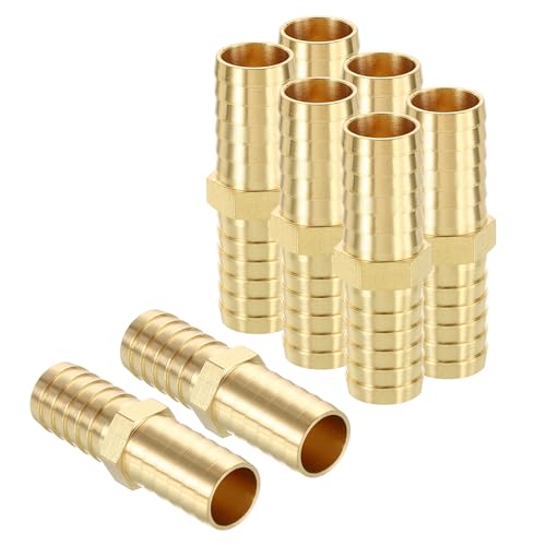 sourcing map 8 empalmadores de latón de 5/8 a 5/8 pulgadas para manguera de metal para impresión 3D, compresor de aire, máquina CNC, troqueles