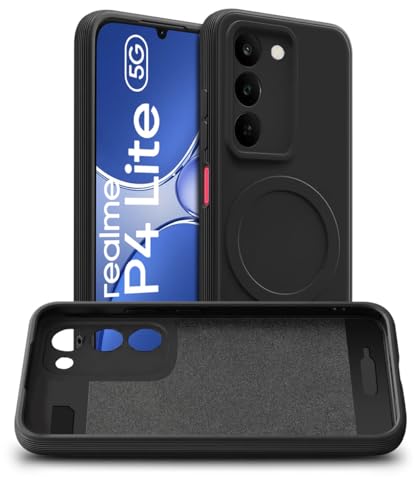 Image of WOW IMAGINE Back Case Cover for Realme C83 5G | Narzo 100 Lite | P4 Lite | Soft Matte Silicone Case| Slim Fit & Shockproof | Camera Protection Bumper Cover (Black)