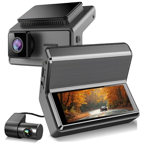 Fabtec 2K Full HD WiFi Dash Camera for Cars Front & Rear View Full HD Recording DVR Camera with Loop Recording Upto 256GB Memory Card, App Access