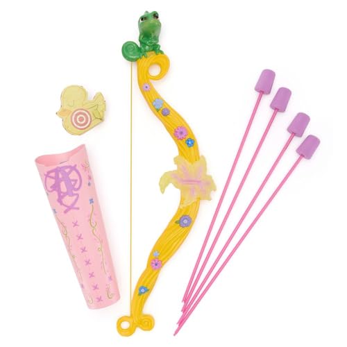 Disney Store Official Rapunzel Light-Up Bow and Arrow Set for Kids - Includes Bow Quiver 4 Foam Tipped Toy Arrows 3 Targets - Inspired by Tangled - Pretend Play & Halloween Costumes for Girls