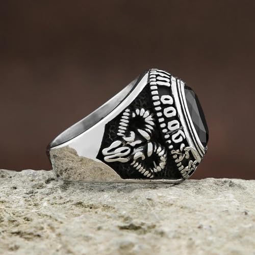 Jewellery big black stone rings gothique rétro pour couples - 7